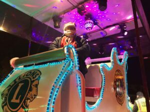 Santa on the Lions' Sleigh